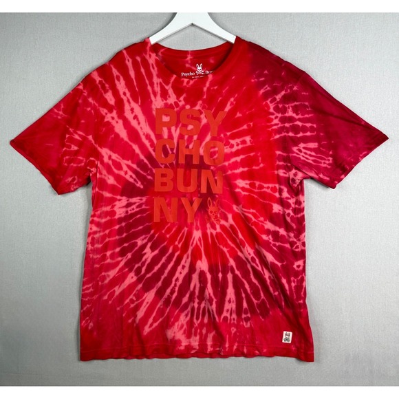 Psycho Bunny Other - Psycho Bunny Tie Dye T-Shirt Mens 9 3XL Red Graphic Logo Short Sleeve Cotton Tee